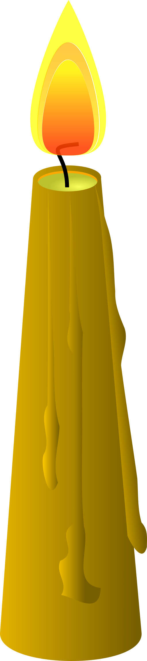 A Cartoon of a Candle with a Flame on Top of It