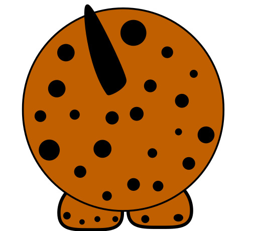 초콜릿 칩 쿠키의 만화는 Black Dot on It