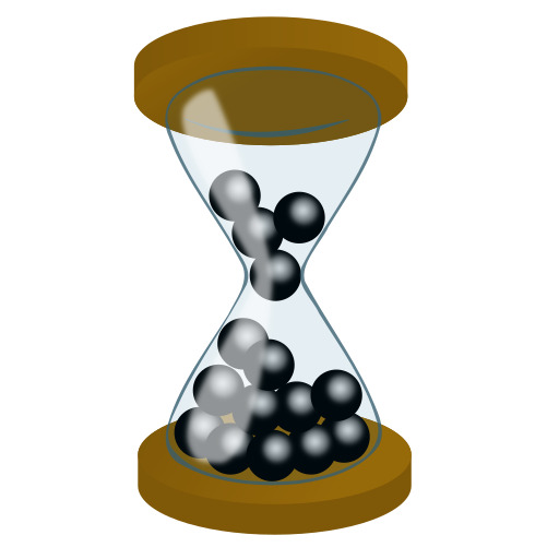만화의 Hourglass 와 검정 Balls 에 그것
