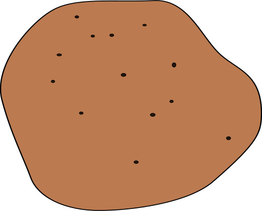 만화의 큰 갈색 Cookie 와 검정 Dots 에 그것