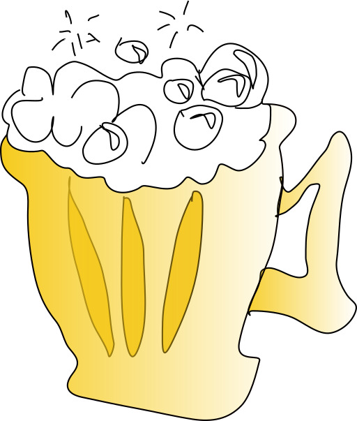 맥주의 찻잔의 만화 거품 버블