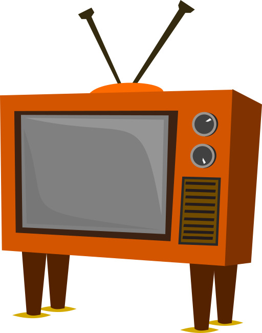 큰 화면으로 TV 세트의 만화