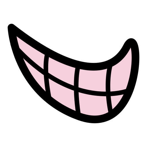 A Cartoon Smile with a Checkered Pattern on It