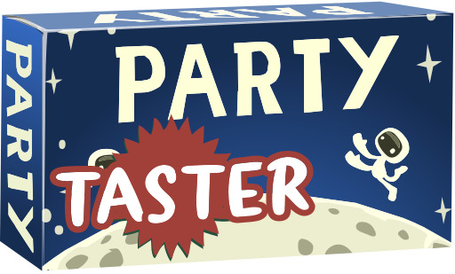 The Box of Party Taster with a Cartoon 외계인 에 그것