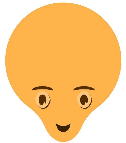 A Close Up of a Cartoon Head with a Big Smile