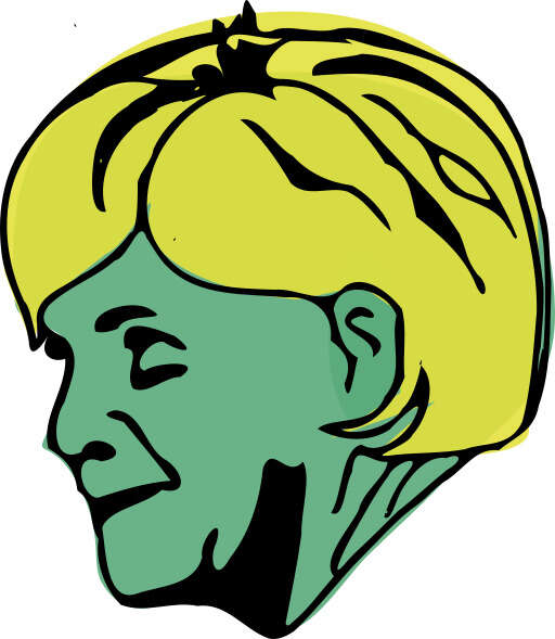 A woman ' s face with a star on top of her head