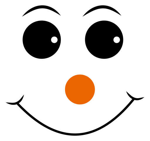 A Close Up of a Cartoon Snowman with a Big Smile
