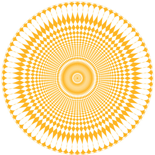 Yellow Center와 원형 디자인의 가까이