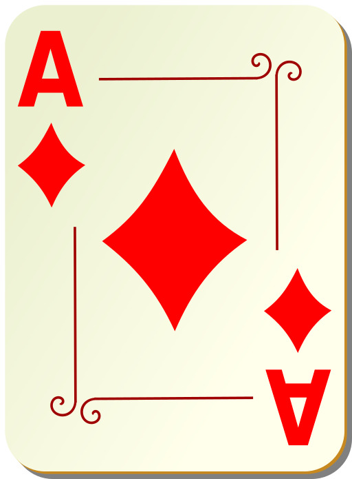 A Close Up of the Playing 카드 와 a diamond 과 a diamond