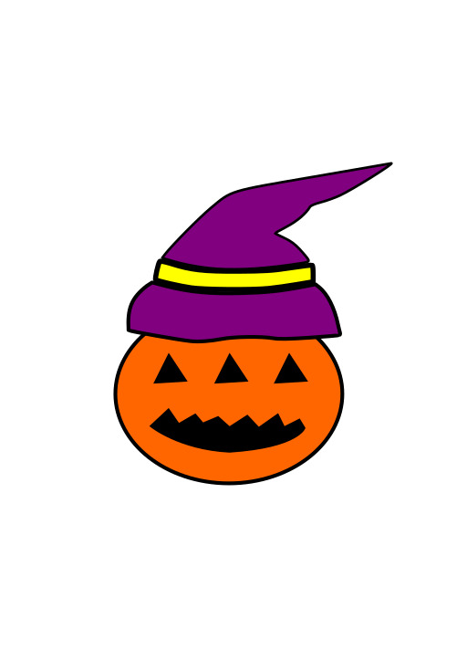 호박의 가까이 Witch Hat 착용 (3)