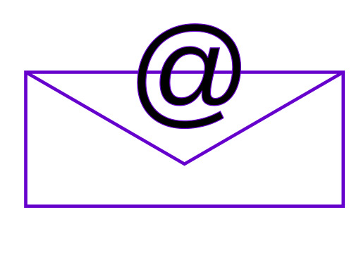 Purple E Mail Symbol과 함께 퍼플 이메일 봉투를 닫습니다.