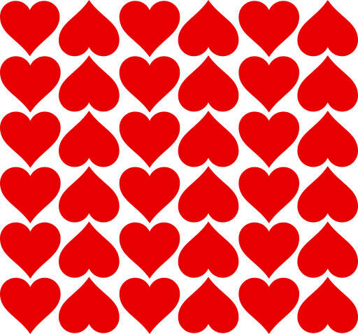 A Close Up of a Red and White Heart Pattern