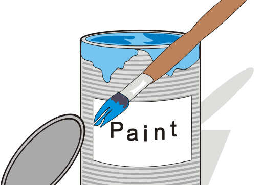 A Paint Can With A Brush