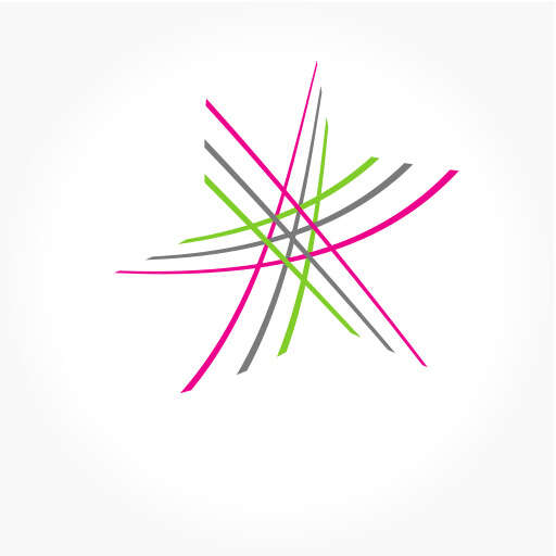 pink and green design on white background