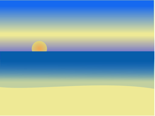 보트와 바다 위에 선셋의 그림