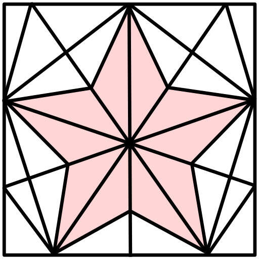 A Pink Star in a Black Square with a White Background