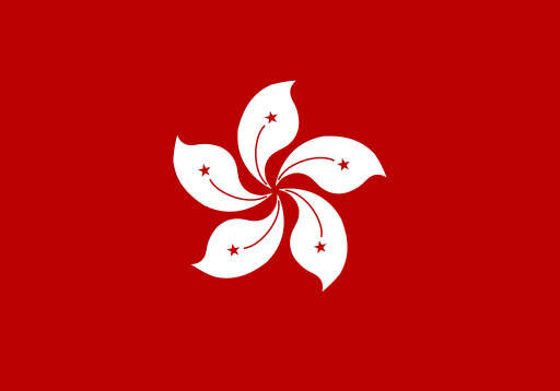 A Red and White Flag with a White Flower on It