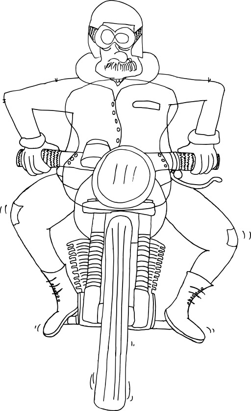 A Man Riding A 모터사이클