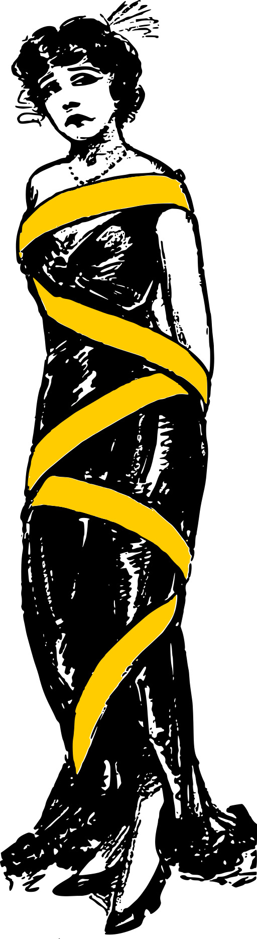 A Man Wrapped In A Yellow 리본