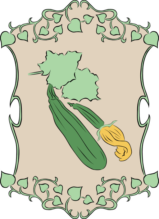 Cucumber와 Squash를 가진 장식적인 구조