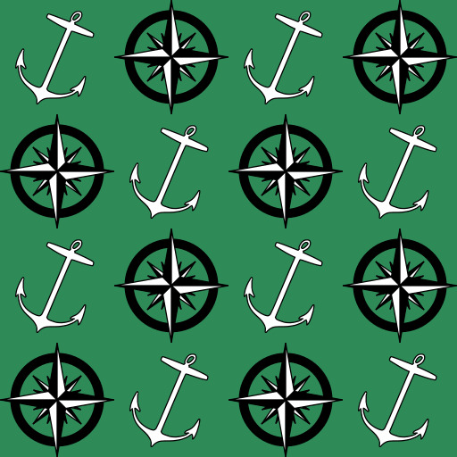앵커 And A Compass On A Green Background