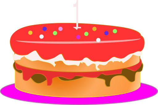 생일 케이크 With A Candle On Top