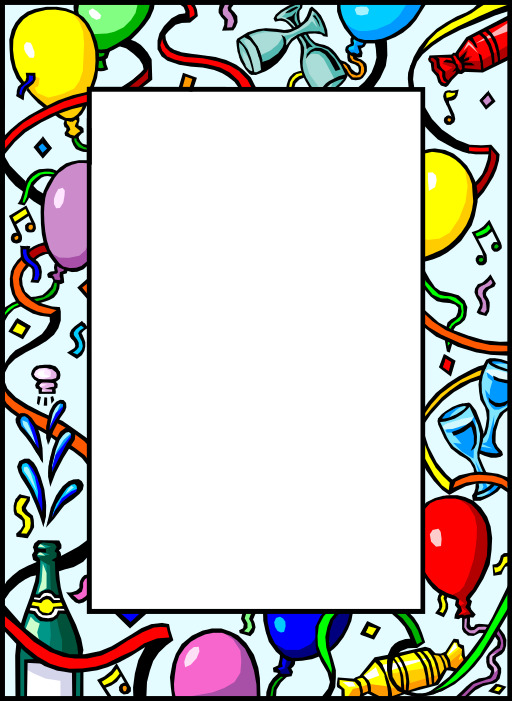 Birthday Party Frame With Balloons And Cons에 대하여
