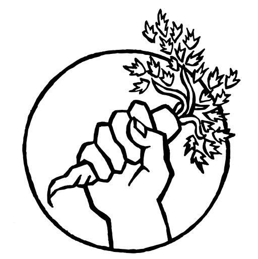 블랙 And White A Hand Holding A Plant