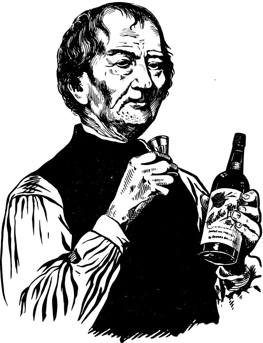 블랙 And White A Man Holding A Bottle Of Beer