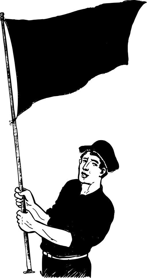 Black And White A Man Holding A Flag 2
