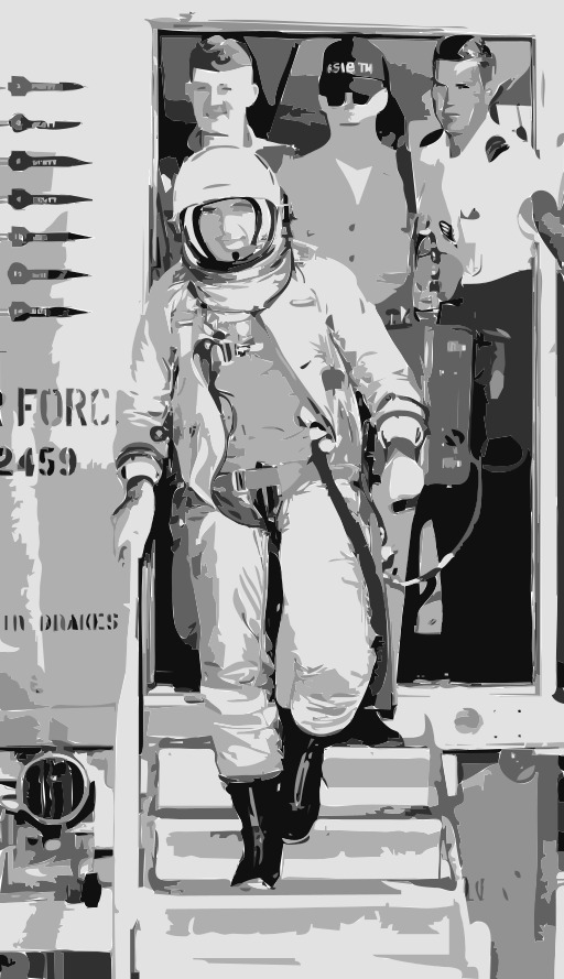 블랙 And White A Man In An Astronaut Suit