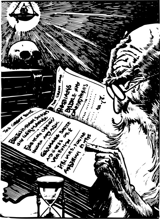 블랙 And White A Man Reading A Book