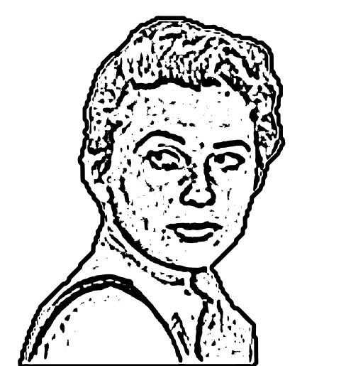 남성 얼굴의 흑백 그림