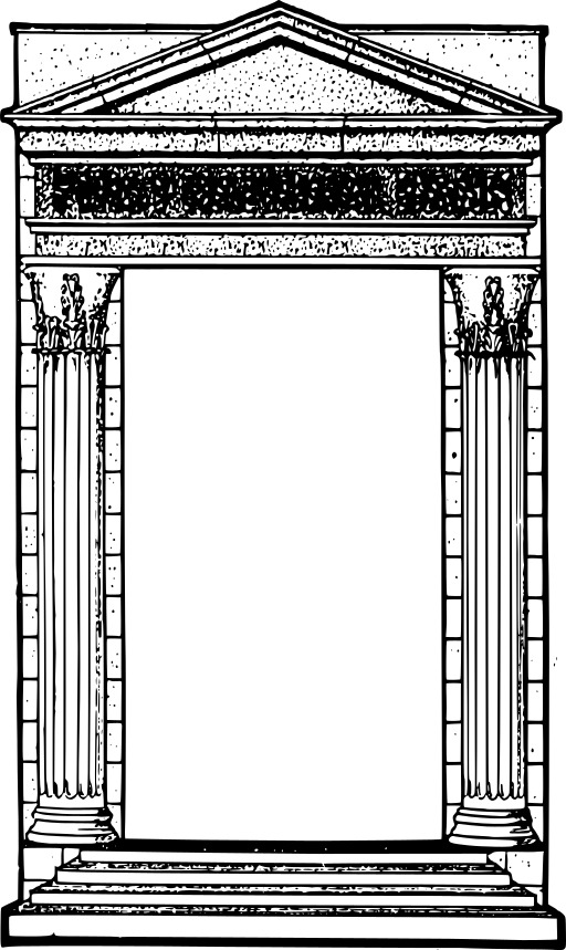블랙 And White A Roman Temple