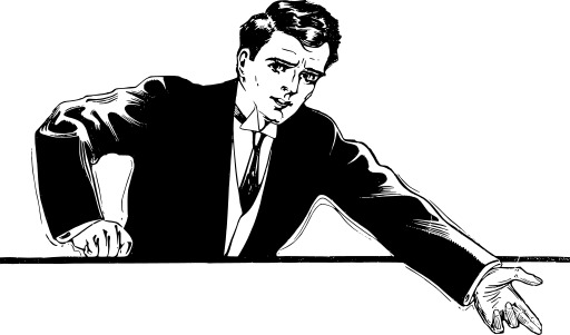 블랙 And White Image Of A Man In A Suit Leaning On A Wall