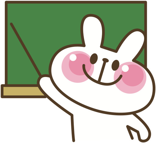만화 토끼 와 blackboard 과 a pointer