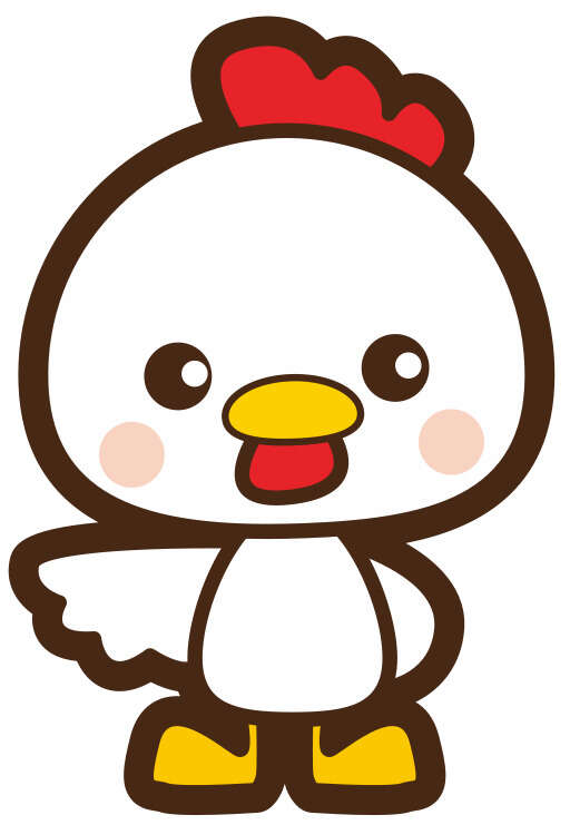 Cartoon Chicken with a Red Head and a White Body