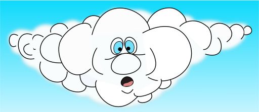 만화 Clouds 와 a 놀람 얼굴 과 a surprised Expression