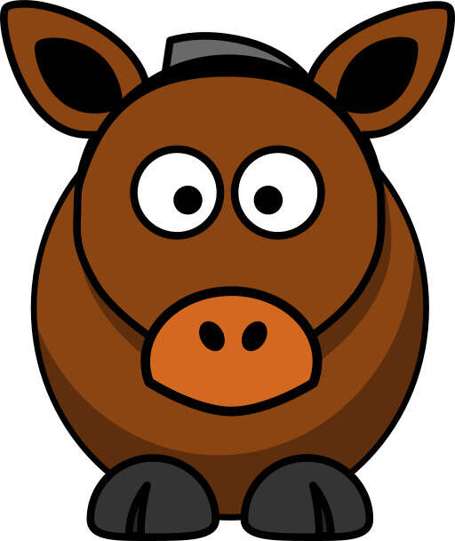 Cartoon Cow with Big Eyes and a Brown Nose