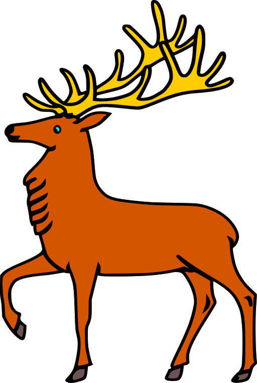 cartoon deer with antlers on its head and antlers on its back