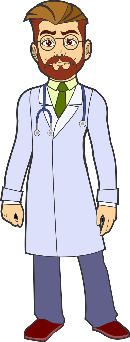 만화 의사 와 a Beard 과 a Stethoscope