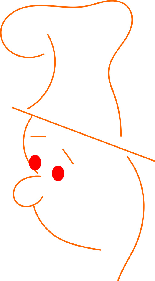 빨간 눈으로 요리사 모자의 만화 그림