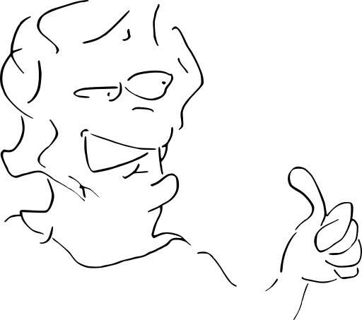 Cartoon Drawing of a Man with a Thumbs Up and a Banana