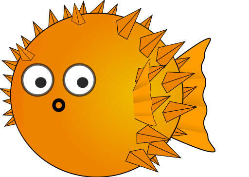Cartoon Fish with Eyes and Spikes on Its Head (2)