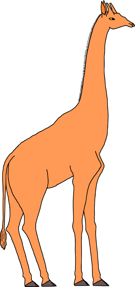 만화 giraffe 서 에 단면도 와 머리 turn 에 the side