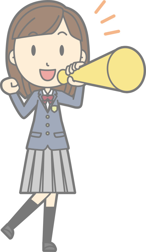 만화 소녀 에 학교 제복 Holdings Megaphone