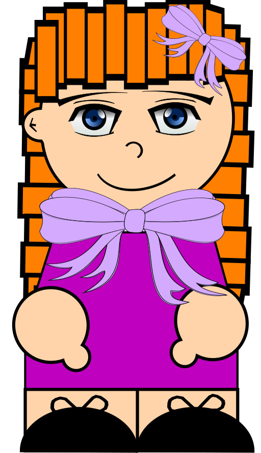 만화 소녀 와 Purple Bow Clipart
