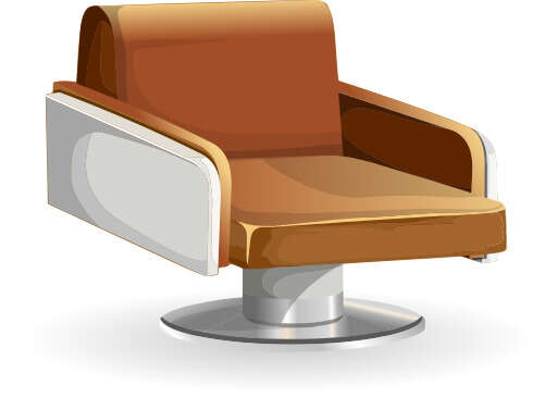 cartoon image of a brown chair with a silver base