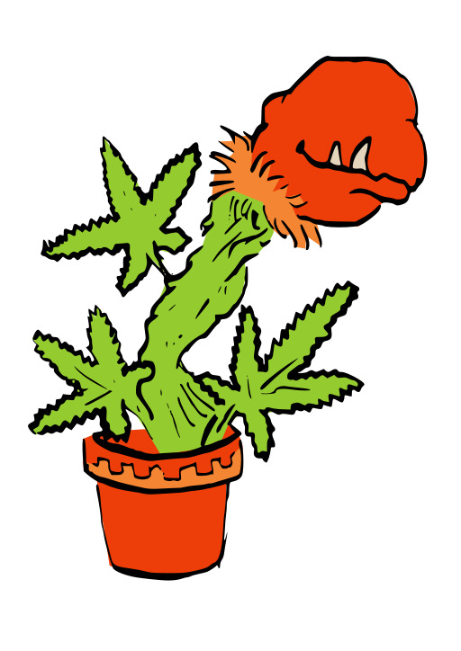 상단에 모자가있는 cactus 식물의 만화