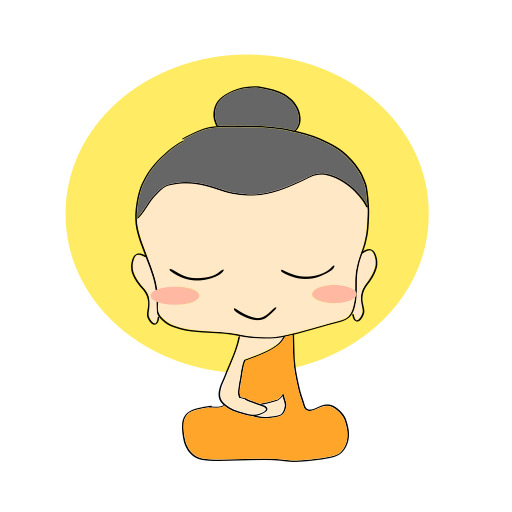 명상 위치에 앉아있는 사람의 만화